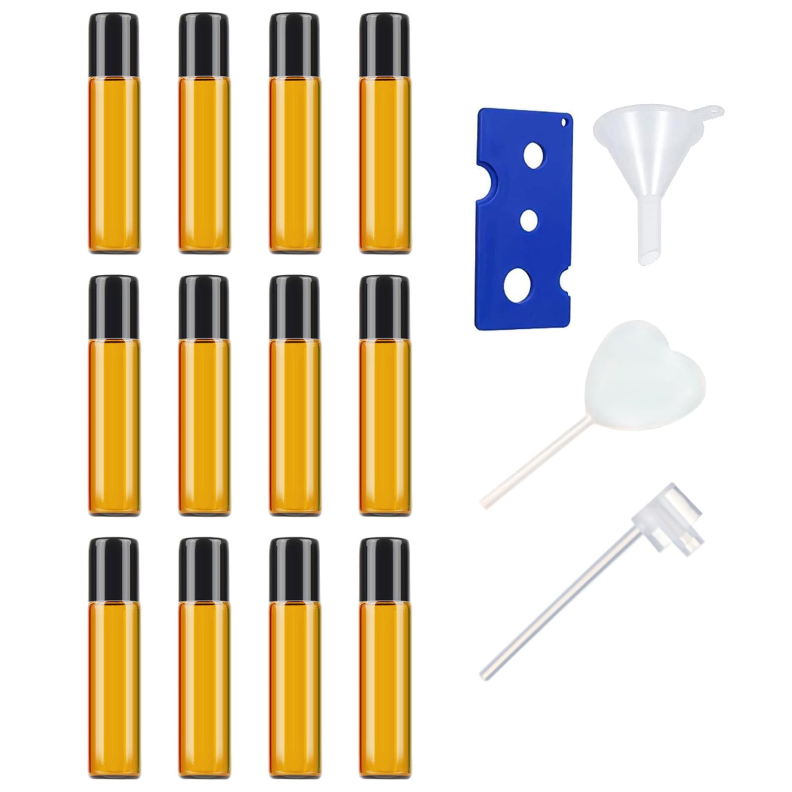 FaSoLa ロールオンボトル アトマイザー ロールオン 香水 容器 茶色 遮光瓶 遮光 10ml ガラス 詰め替え 持ち運びやすい 漏れない【国内検品済】 (茶色10ml（12本セット）)