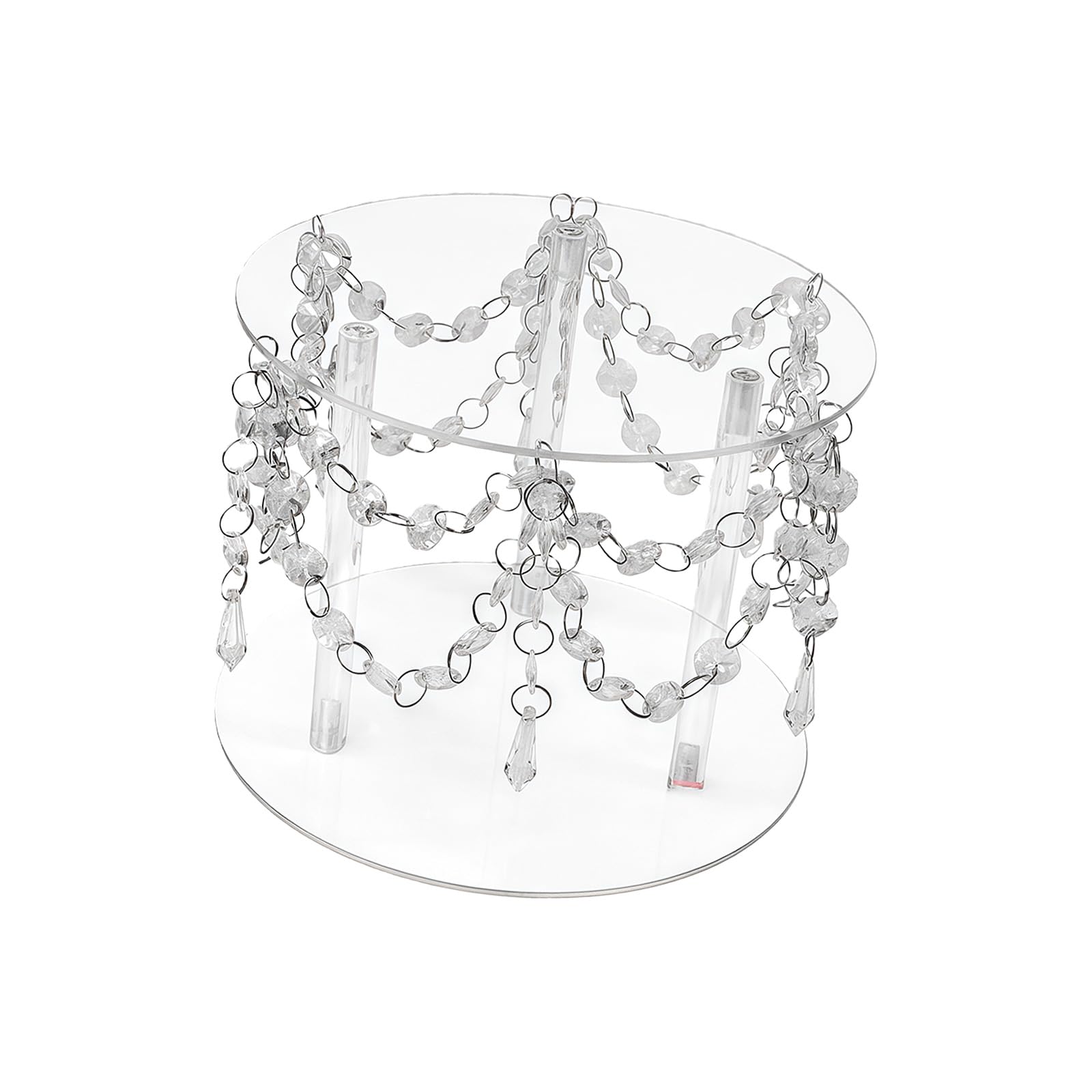 Multipurpose Clear Acrylic Display Stand with Crystal Beads for Home Baking Party Decors and Festives Event Arrangements Baking Stand