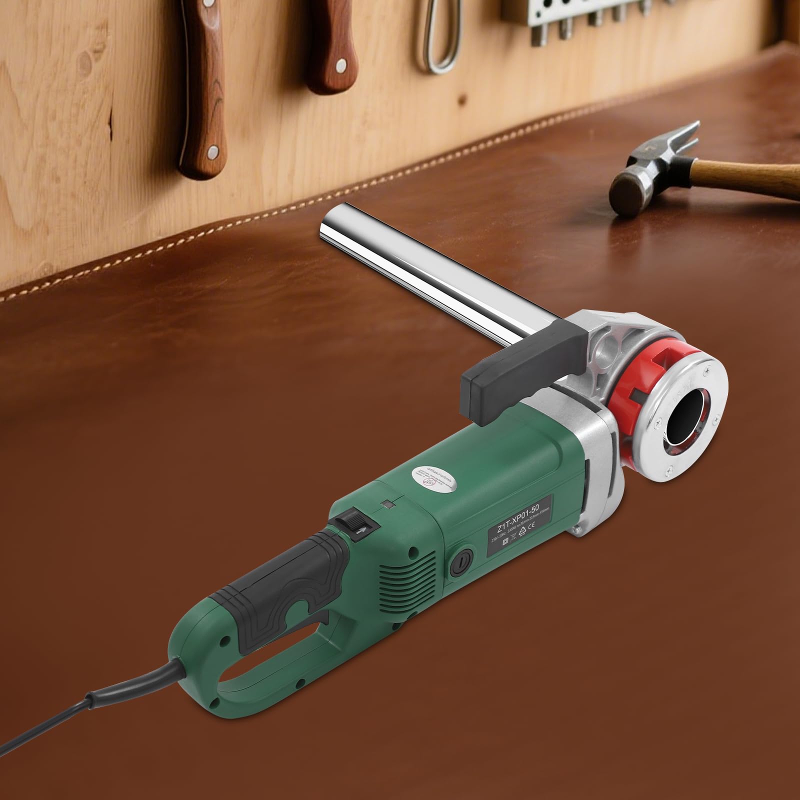 Elektryczna maszyna do gwintowania, 2300 W, zestaw gwintowników do rur z 6 matrycami (1/2", 3/4", 1", 1-1/4", 1-1/2", 2"), profesjonalny nawlekacz do rur