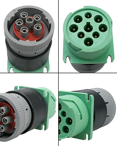 Miniatura 3 de Enchufe de diagnóstico 9pin J1939 tipo 2 a 6pin J1708 motocicleta cableado adaptador hembra, verde