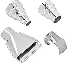 Heat Gun Nozzles Kit, 4Pcs Stainless Steel Heat Gun Air Nozzles Electric Kit Hot Air Gun Accessories Heat Gun Nozzle Attachment for Hot Air Soldering Station Repair Tool