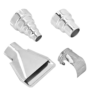 Heat Gun Nozzles Kit 4Pcs Stainless Steel Heat Gun Air Nozzles Electric Kit Hot Air Gun Accessories Heat