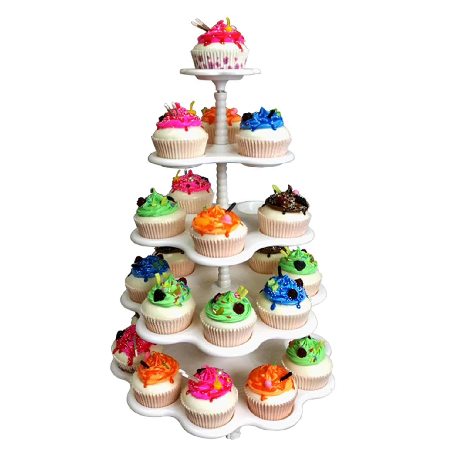 5 Tier Cupcake Stand, Cake Stand, Dessert Tree Tower, Tea Party Wedding Birthday Festival Dessert Stand Tiered Tray for Candy, Donuts, Pastries, Cookies
