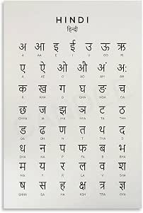 Amazon.com: Hindi Alphabet Chart Print Hindi Varnamala Language Wall ...