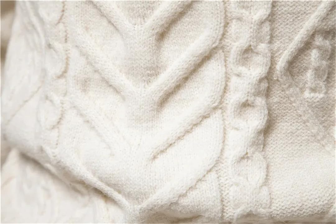 Pull décontracté à col montant en tricot torsadé pour homme - Pull solide épais et chaud