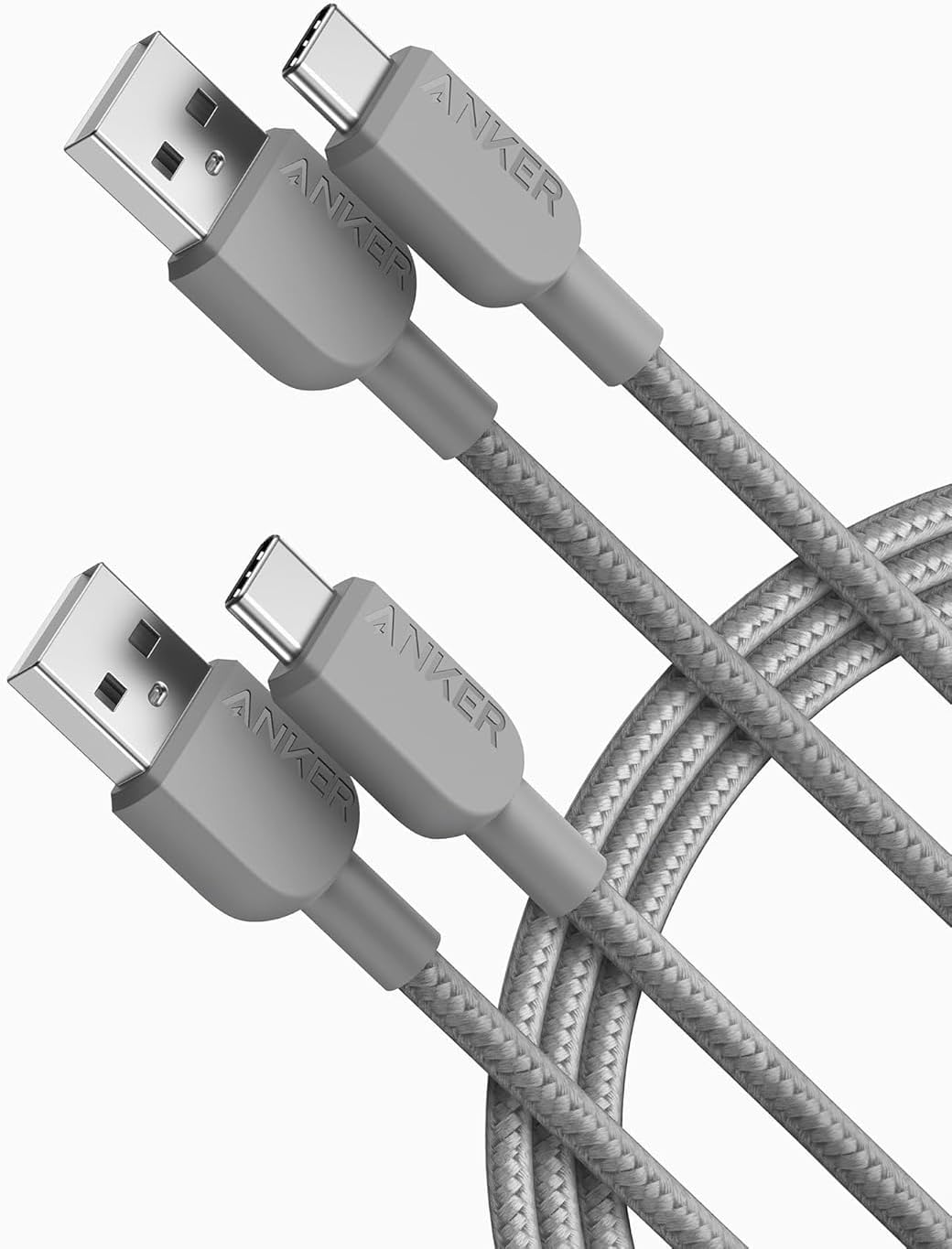 Anker USB A to USB C Cable, Charger Cord (2 Pack, 6FT), for iPhone 17 Series,Samsung Galaxy Note 10/S10+ S10, LG V30 (Grey) - Amazon product rated Grade A