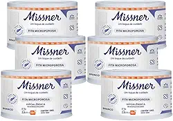 Fita Microporosa Hipoalérgica Branca 2,5 cm x 10 m (MISSNER) - KIT COM 6 UNIDADES