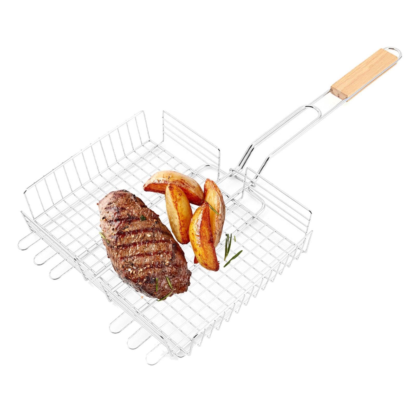 Cesta para Parrilla, Barbacoa, Pescado, Cesta para Asar, Rejilla para Parrilla, Clip para cocinar al Aire Libre, Picnic