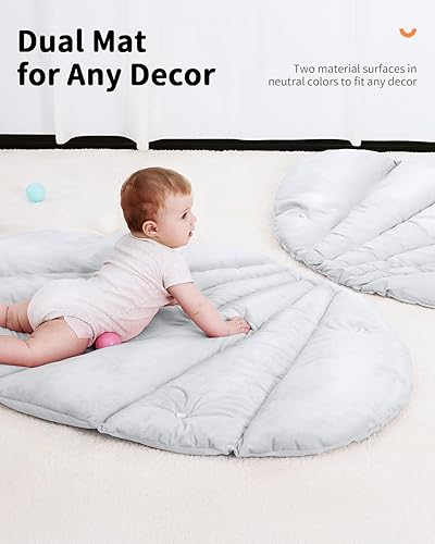 Miniatura 5 de ANGELBLISS Tapete de gimnasio 5 en 1 para bebé, reversible con 5 juguetes sensoriales para el desarrollo basado en escenarios, centro de actividades