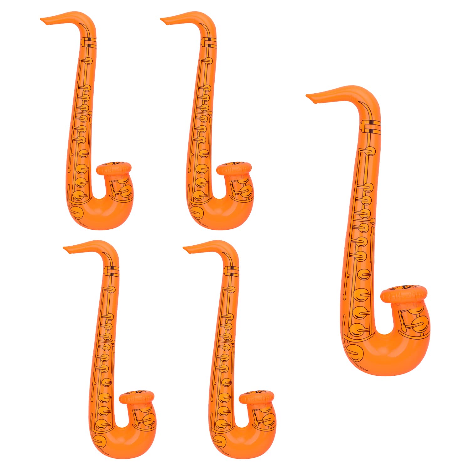 Trimming Shop Inflatable Saxophone Balloon 5pcs, Orange