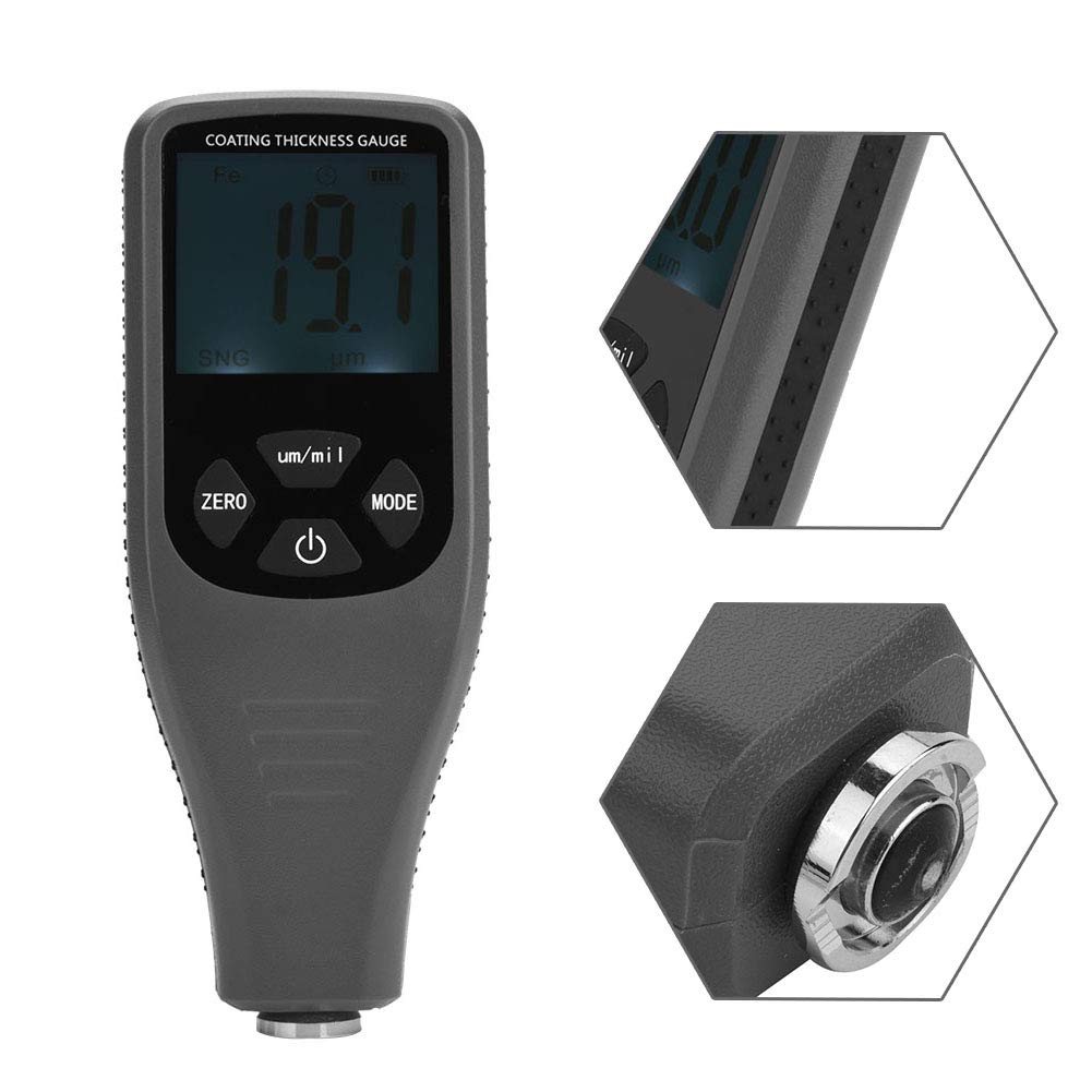 Akozon Miernik grubości powłoki GM240 Cyfrowy LCD Tester grubości lakieru Miernik Tester metalu Automatyczny pomiar 0~1300um F/N Tester sondy do samochodów samochodowych