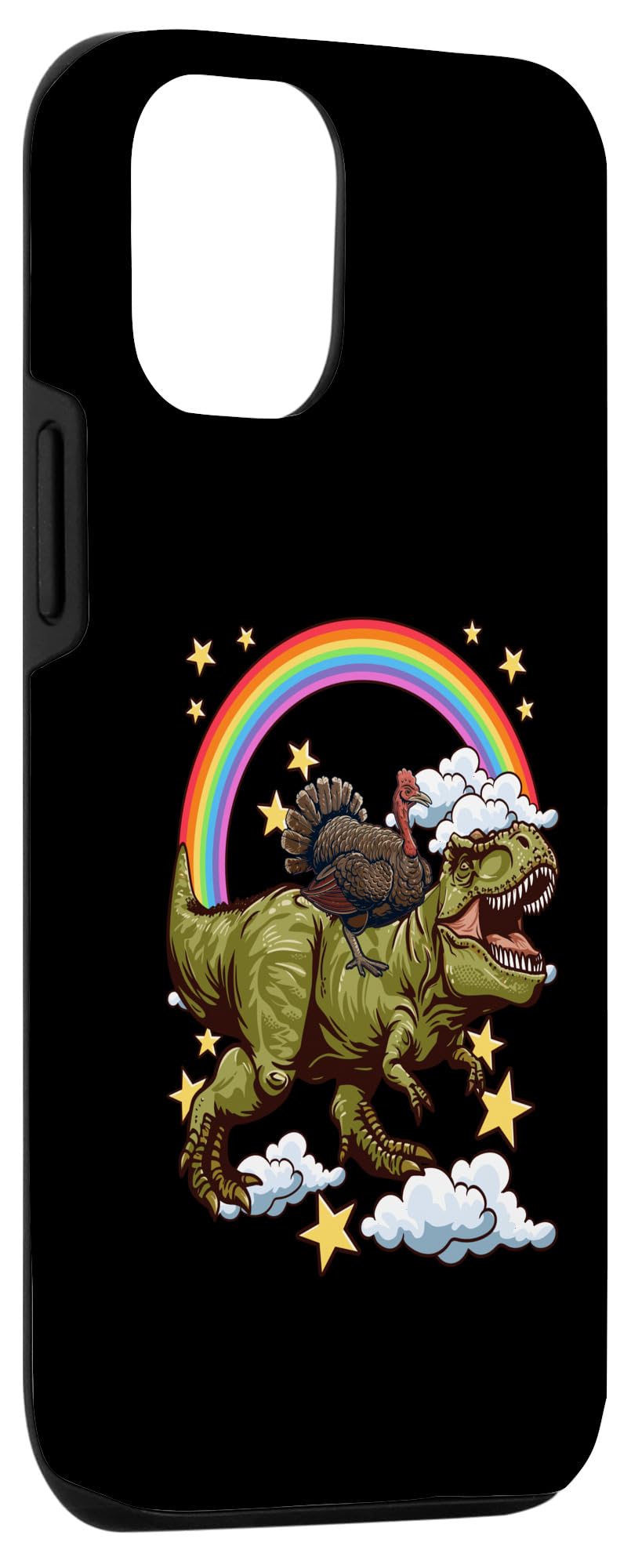 iPhone 13 Pro Turkey Rides a Dinosaur Dino Case - Image 3