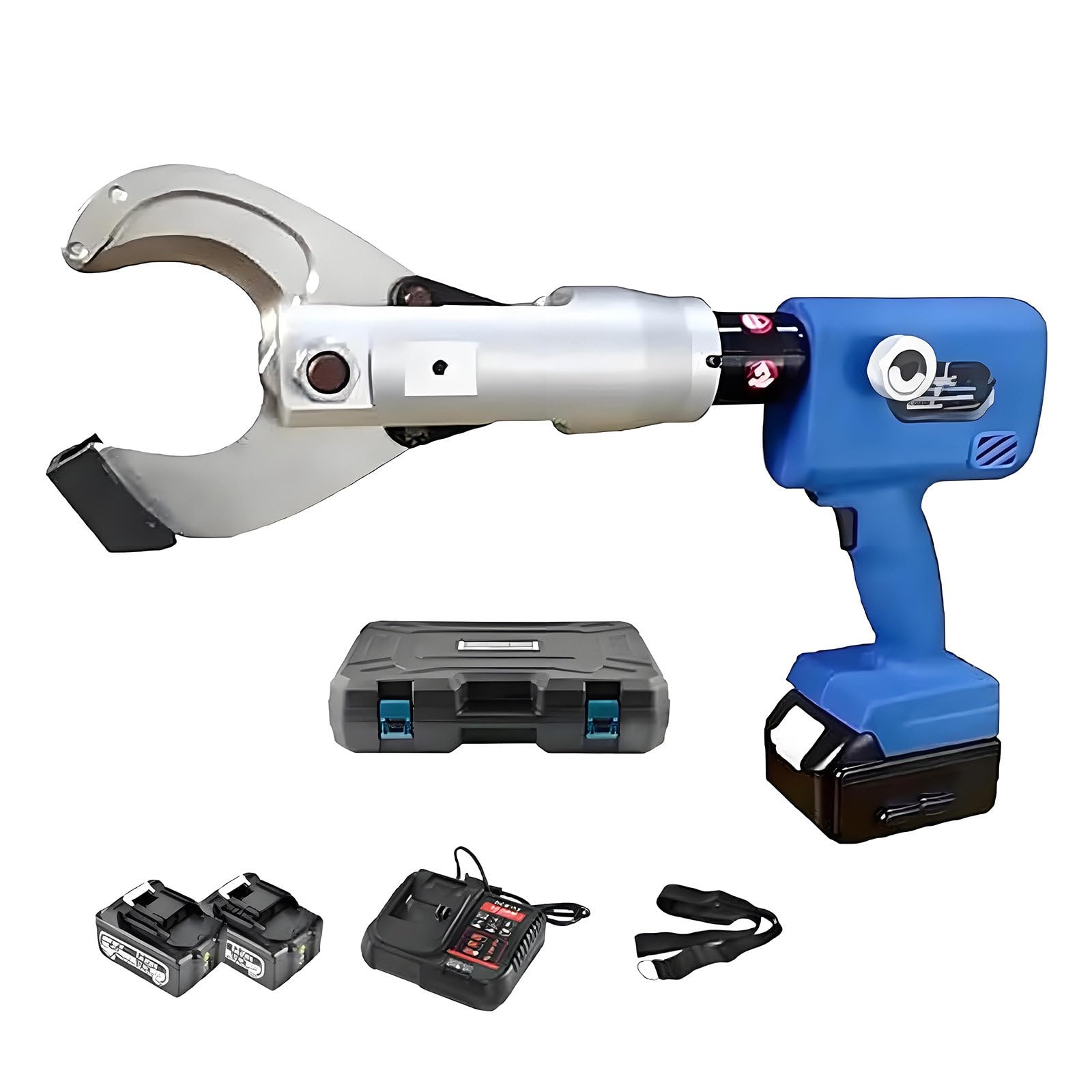 GUTYGIO Electric Cable Cutter with 18V 4.0Ah Li-Battery, 60KN-250KN Cutting Force, Heavy Duty Cable Cutters LED Display 2 Batteries 85C, for 65MM-135MM Cable EZ-120C