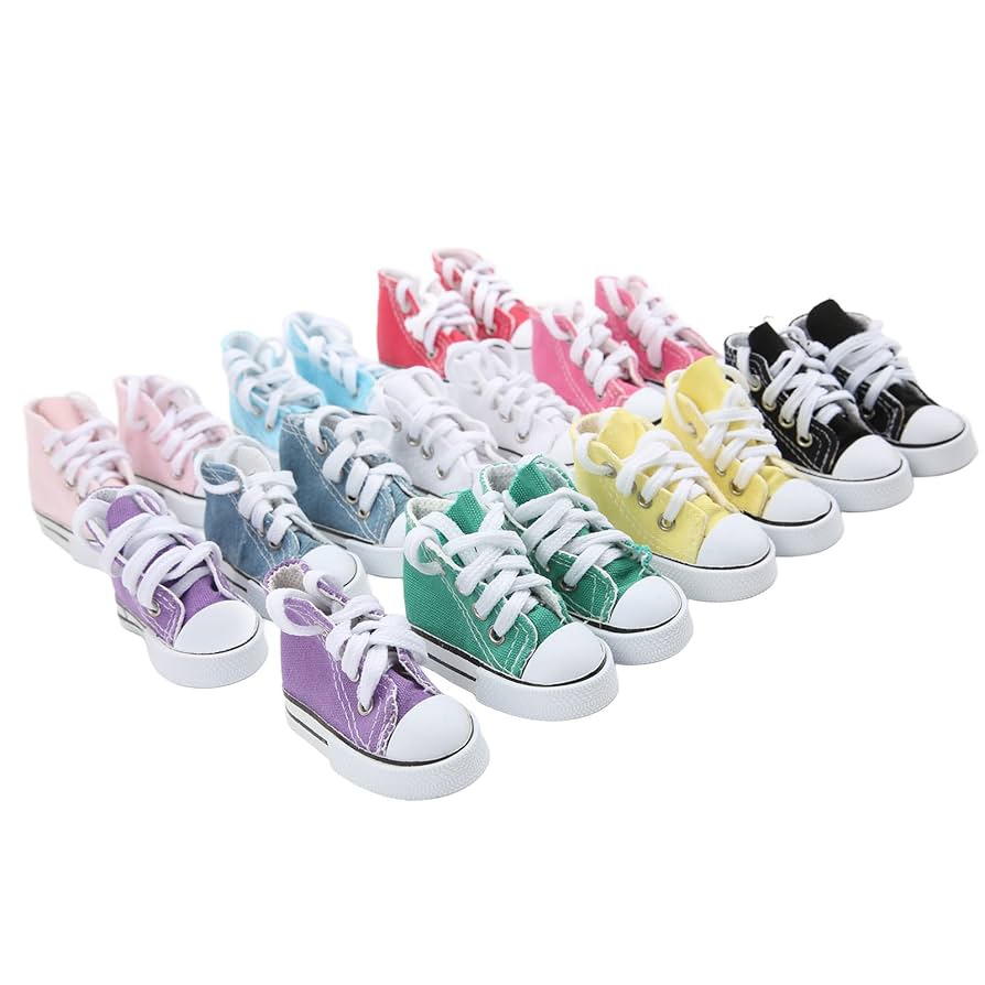 Finger Shoes-2 Pairs Doll Canvas Sneakers Mini Skateboard