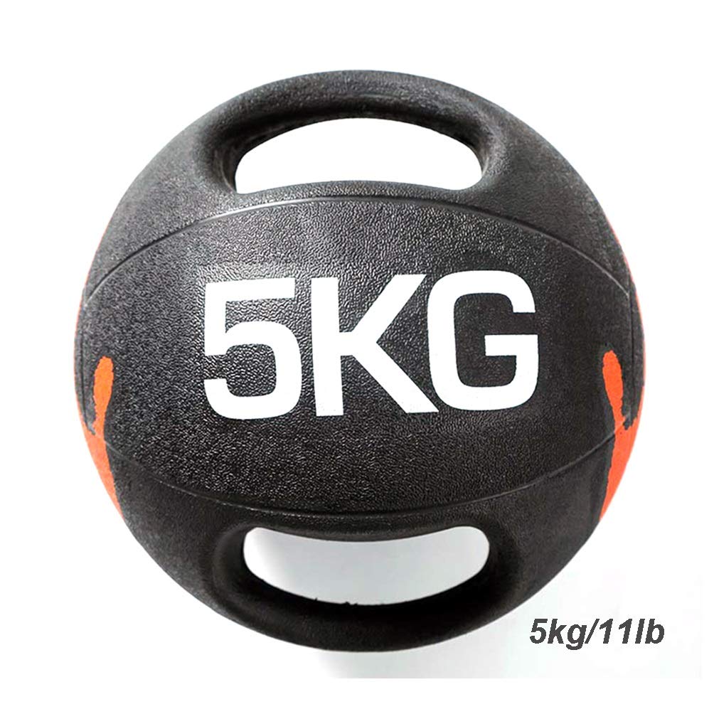 AGYH Palle mediche Binaural Medicine Ball, Gomma Gravity Ball, Casa Uomini E Donne Fitness Sollevamento Pesi E Aerobica Fat Loss, Impugnatura Antiscivolo, 3kg-10KG Opzionali (Size : 5kg/11lb)