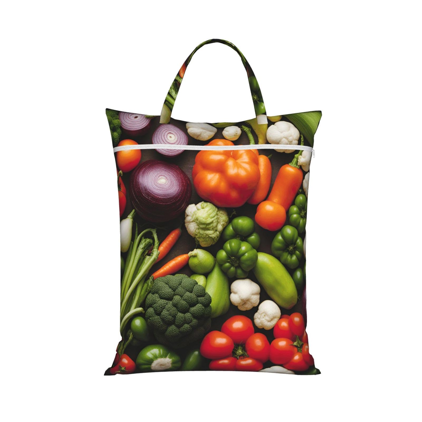 Introduction Of Various Vegetables Print Travel Laundry Bag Foldable Lightweight Camping Beach Dorm Weekend Getaways