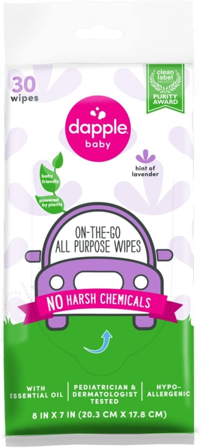All Purpose Wipes by Dapple Baby, Hint of Lavender, 30