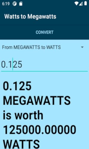 Watts to Megawatts Conversion Calculator
