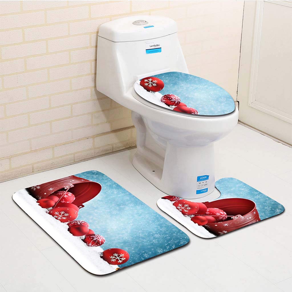 Tapis de Sol 3D Tapis de Bain Grand Format Ensemble 3 Pièces Épais Confort