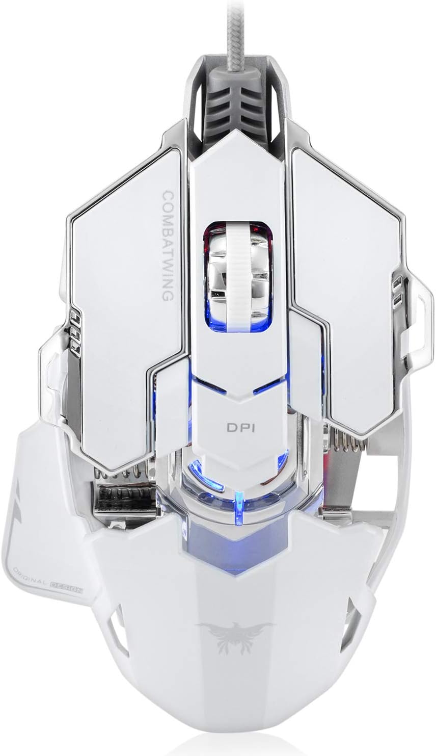 4800 DPI Optical USB Wired Professional Gaming Mouse Programmable 10 Buttons RGB Breathing LED Gaming Mice