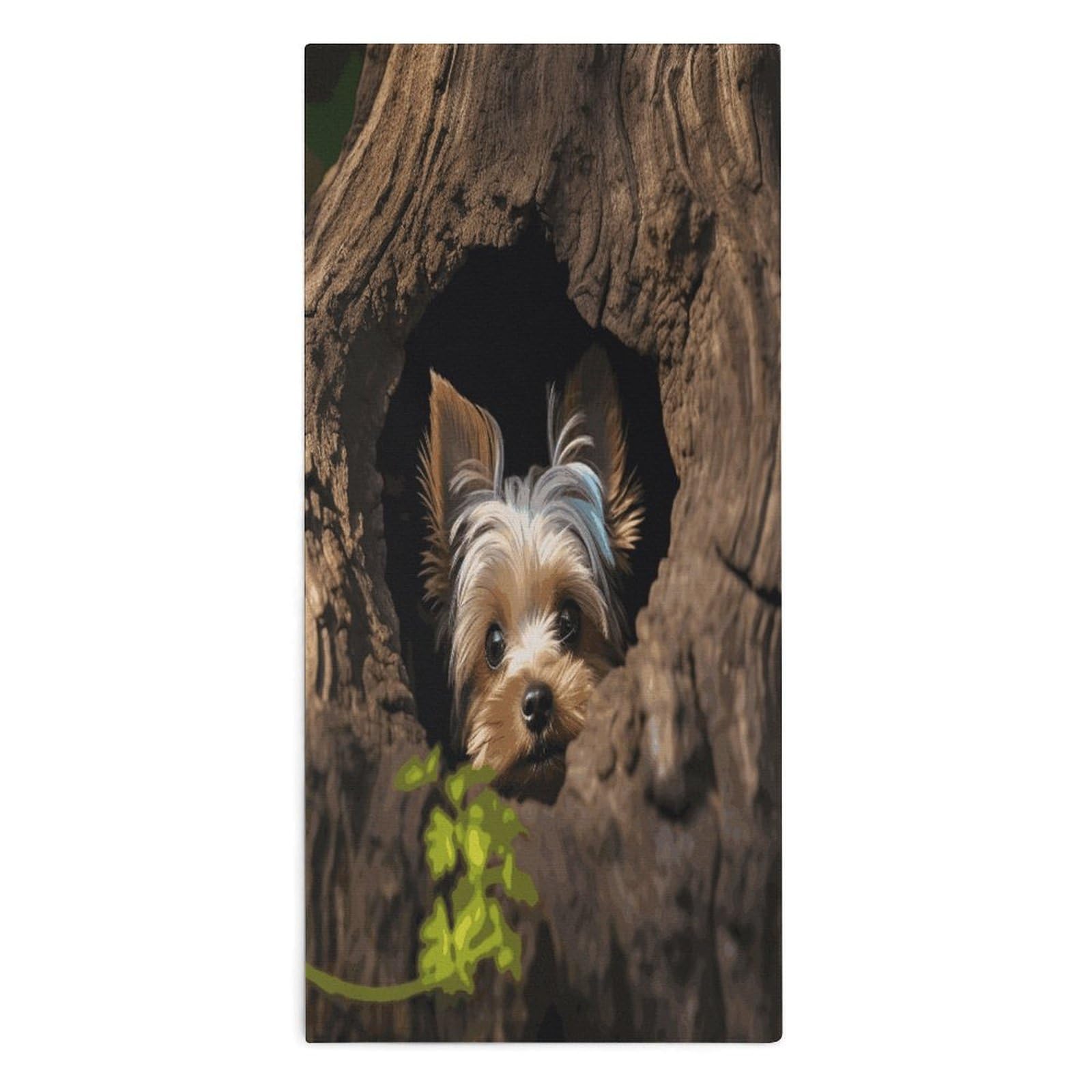 Btcowzrv Style Tree Hole Yorkie Bath Towel Beach Towels Shower Towel