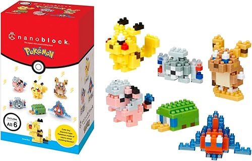 nanoblock - Pokémon - Juego eléctrico tipo 1 (juego completo de caja ciega), kit de construcción de la serie mininano