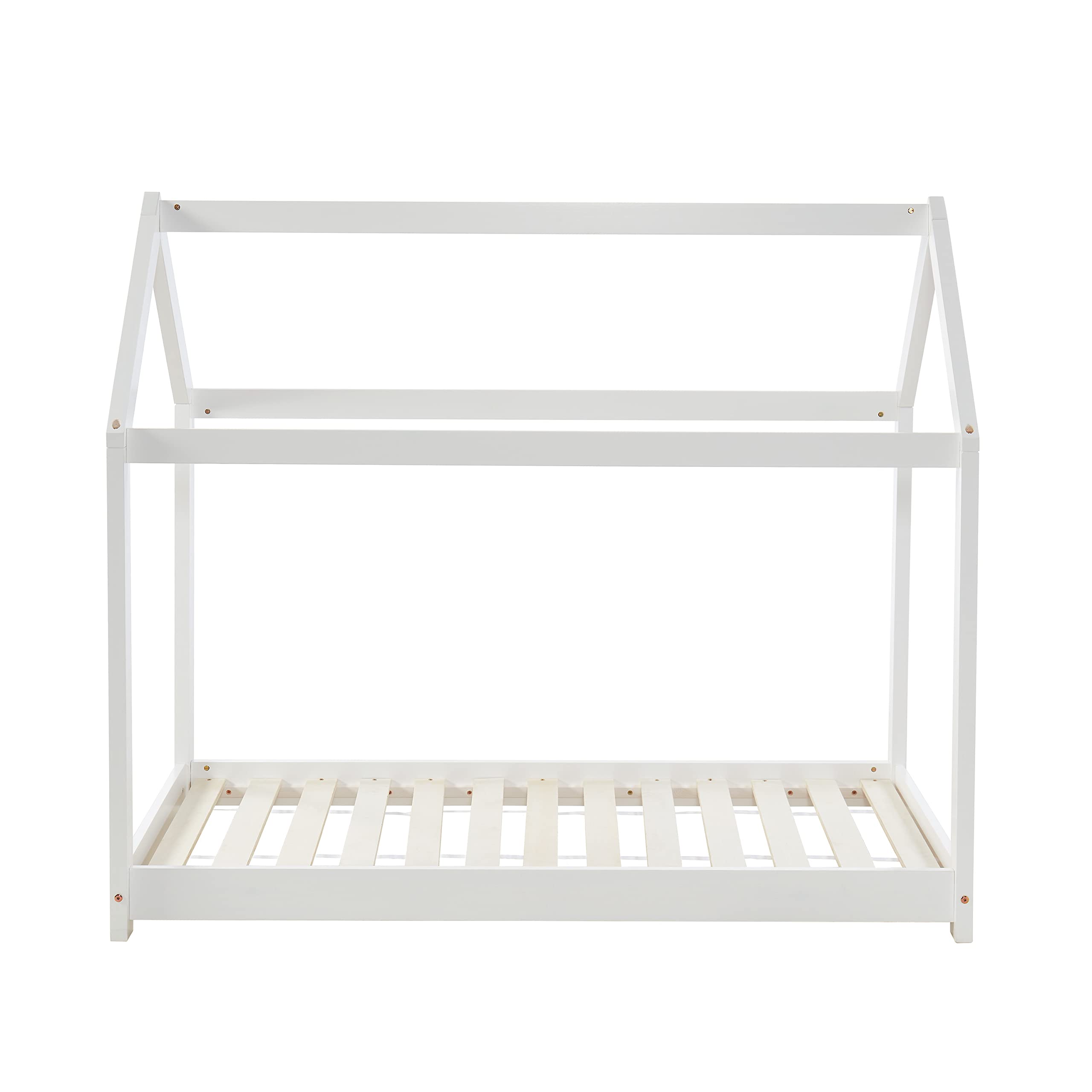 BAÏTA Letto per bambini, capanna Tiny pino bianco, 70 x 140 cm, rete inclusa