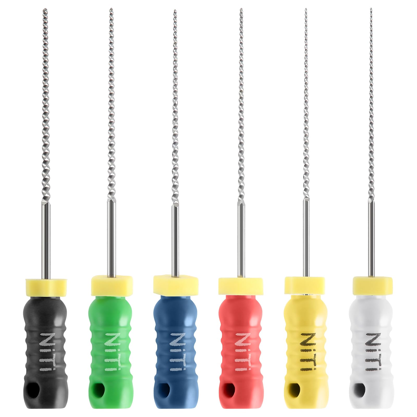 JMU Endodontic Root Canal K Files, NITI Hand Use K-Files 25mm, 6pcs/Box (1, #15-40(25mm))