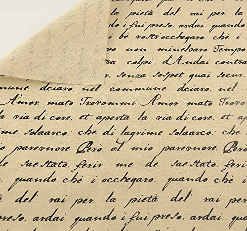 Tela para costura o tapizar con citas y palabras en italiano de textura de calidad resistente y diseño ideal NOVEDAD al corte por metros. 1 unidad es 0.50 m. x 1.45 m . 2 unidades 1 m x 1.45 m...podras confeccionar cortinas, colchas, cojines, atrezzo caravanas, descalzadoras, renovar tus sillas.. de CHIPYHOME