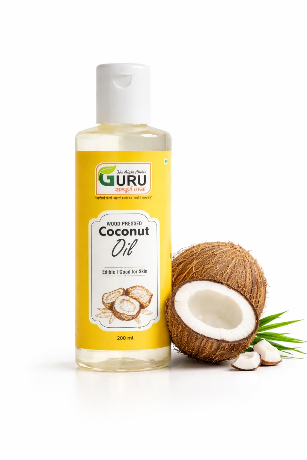 GURU 100% Pure Baby Coconut Oil | Wood Pressed | For All Types of Baby Hair & Skin | Edible Grade | Derma safe | BPA & Cruelty-Free | 200 ml-image-35