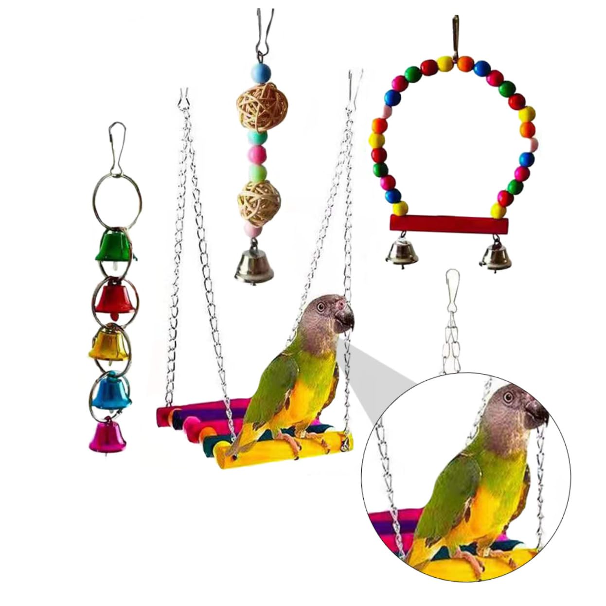 Lot De 5 Jouets À Mâcher pour Oiseaux Jouets À Mordre pour Perroquets
