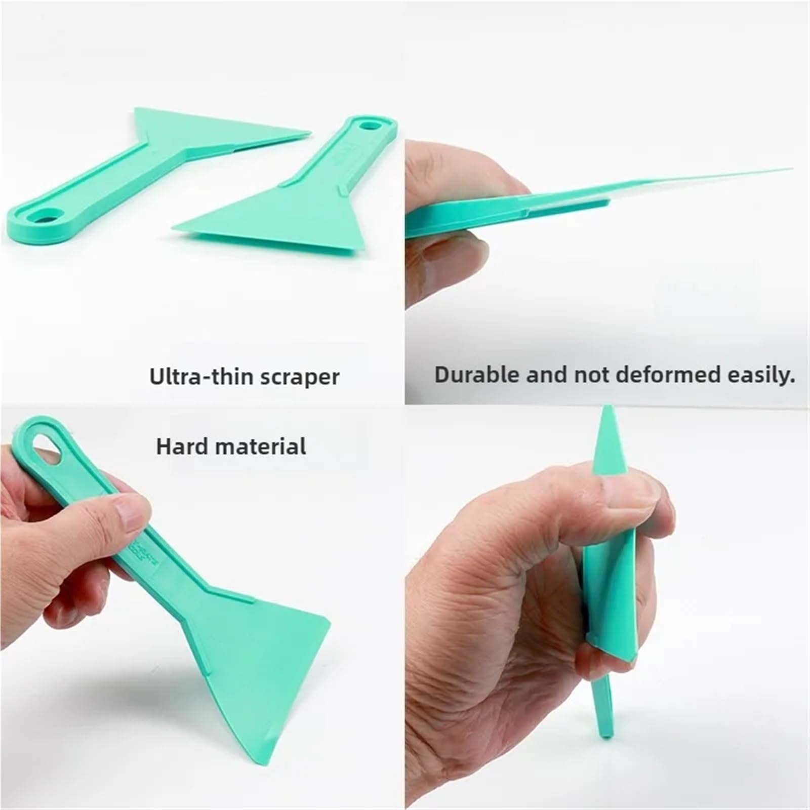 Raspador De Vidrio Kit de 4 raspadores de plástico Duro for Limpiar Adhesivos, removedores de Ventanas, vidrios, envolturas de Autos, escobilla de Goma.