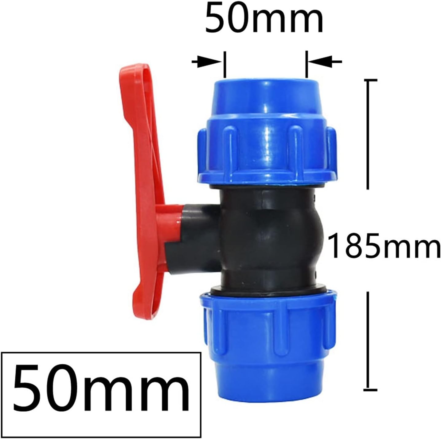 PE 3-Way Fast Connection Pipe Valve Plastic Ball Valve T-Type Water Splitte Internal Diameter 20/25/32/40/50mm Tube Accessories 1Pcs (Color : 32MM-02)