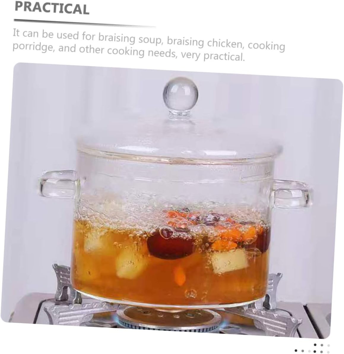 2 Pack Glass Saucepan Lid Instant Noodle Bowl Heat Resistant Glass Cooking Pot for Stewing