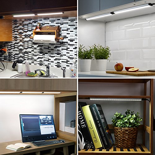 Under Cabinet LED Lighting - Albrillo Dimmable Under Counter Lights for Kitchen, 12W 900 Lumens, Daylight Nature White Shelf Lighting, Pack of 3