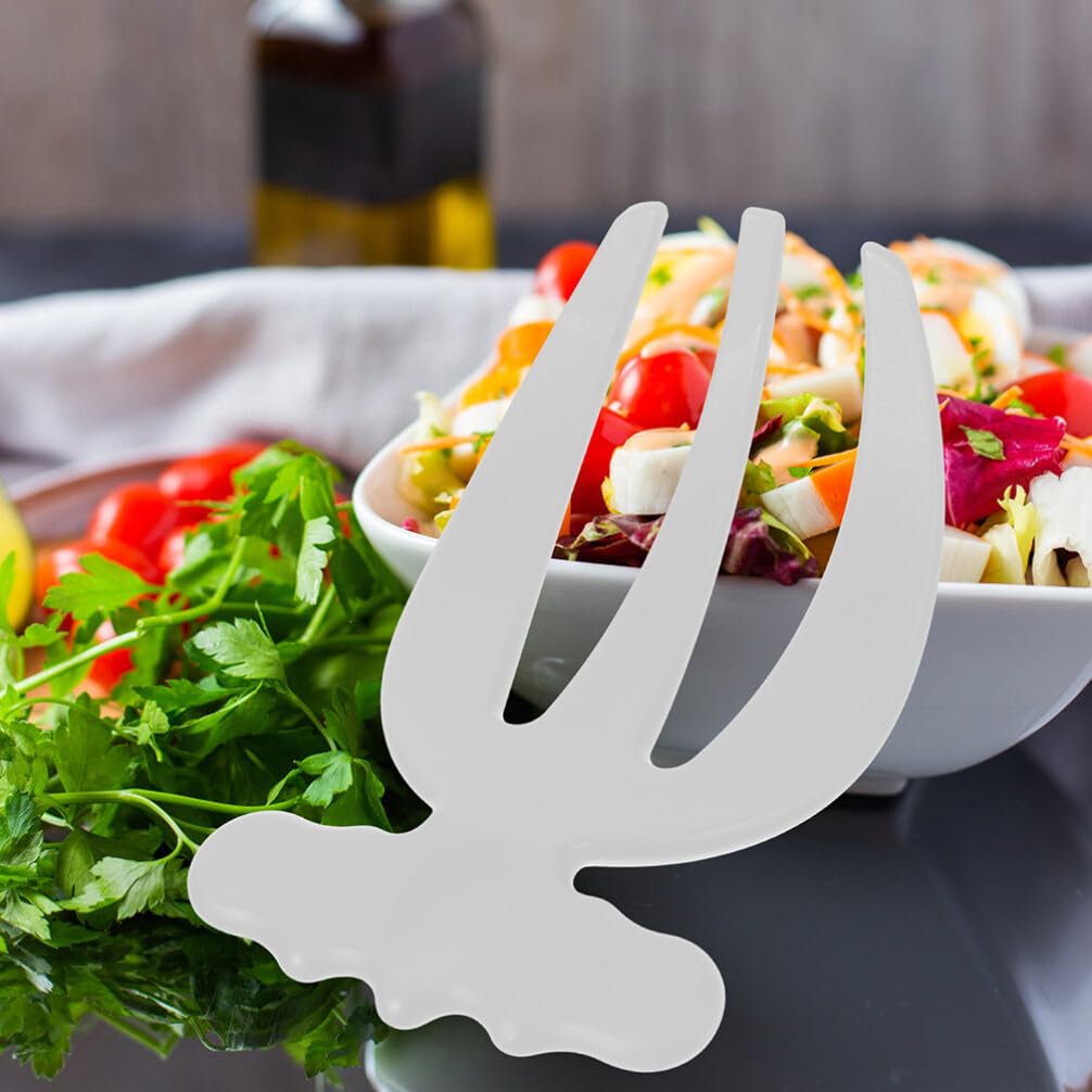 Salathände, 4 Salatkrallen, Kunststoff, Salatbesteck, Küchenhelfer, Nudelheber, Gemüsegabeln, Rührgabel, Utensilien zum Werfen, Servieren, Weiß