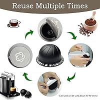 Vista 5 de 5 cápsulas de café reutilizables para Nespresso VertuoLine, cápsulas de café recargables para Vertuo, cápsulas de café de recarga para máquina