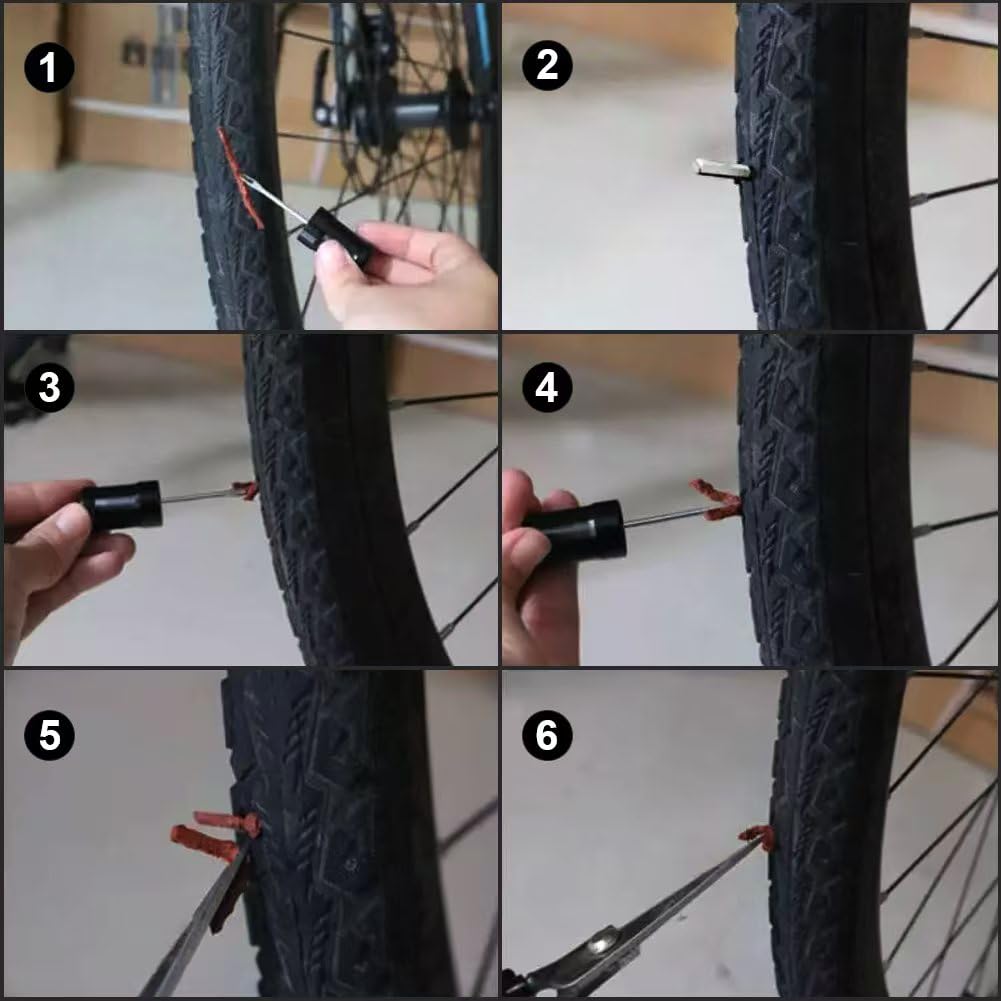 Kit di 30 tappi per la riparazione di pneumatici senza camera d'aria per pneumatici da bicicletta, per riparazione di pneumatici da strada e montagna, 1,5 mm