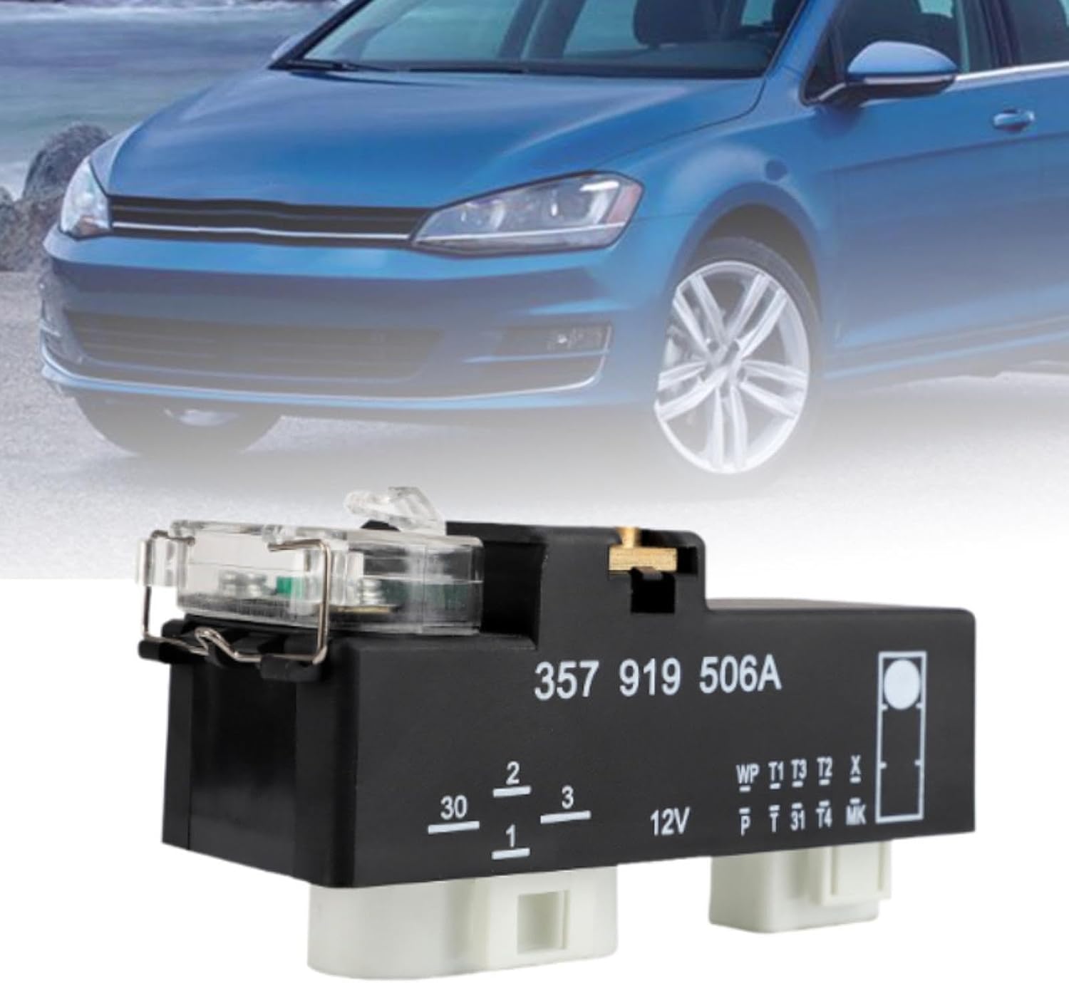 Electric Cooling Fan Control Module Relay Radiator, 357919506A,Direct Replacement Fan Control Unit for Golf III 1.8