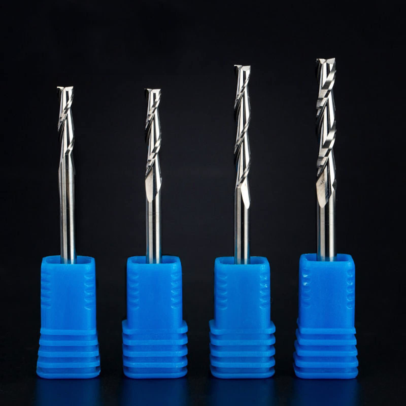 10 Pz/set Fresa Elicoidale in Metallo Duro Doppio Due Flauti a Spirale 1/4 Pollice Fresa Per La Lavorazione Del Legno Fresa Diritta Punte Per Router Per Legno Stampo in PVC Fibra Plastica