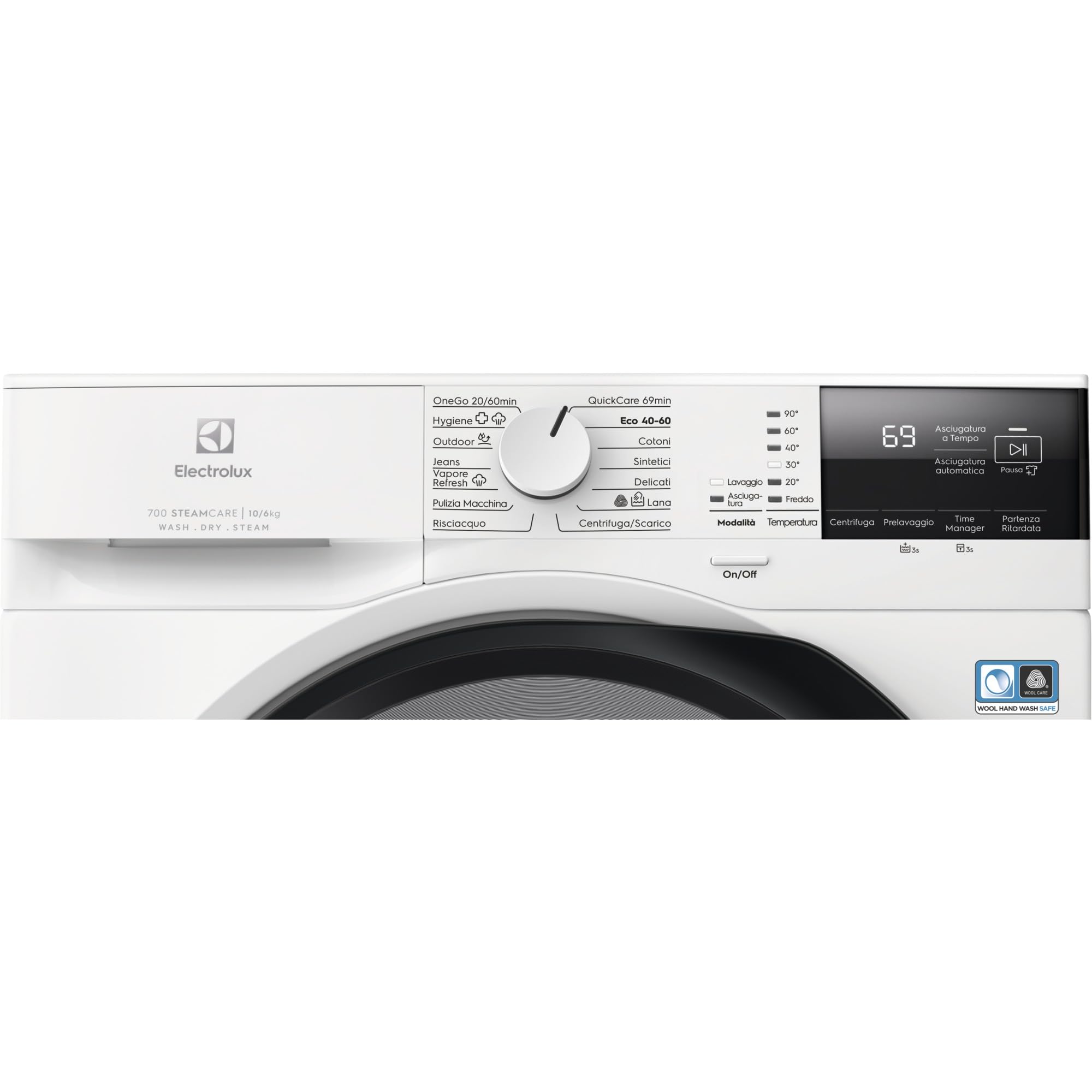 Electrolux EW7W2106G Lavasciuga DualCare 700 con Tecnologia SensiCare+, 10 kg Lavaggio e 6 kg Asciugatura, 1551 Giri al Minuto, Lavaggio Rapido e Cesto CareDrum, 847x597x636 mm, Classe D, Bianco