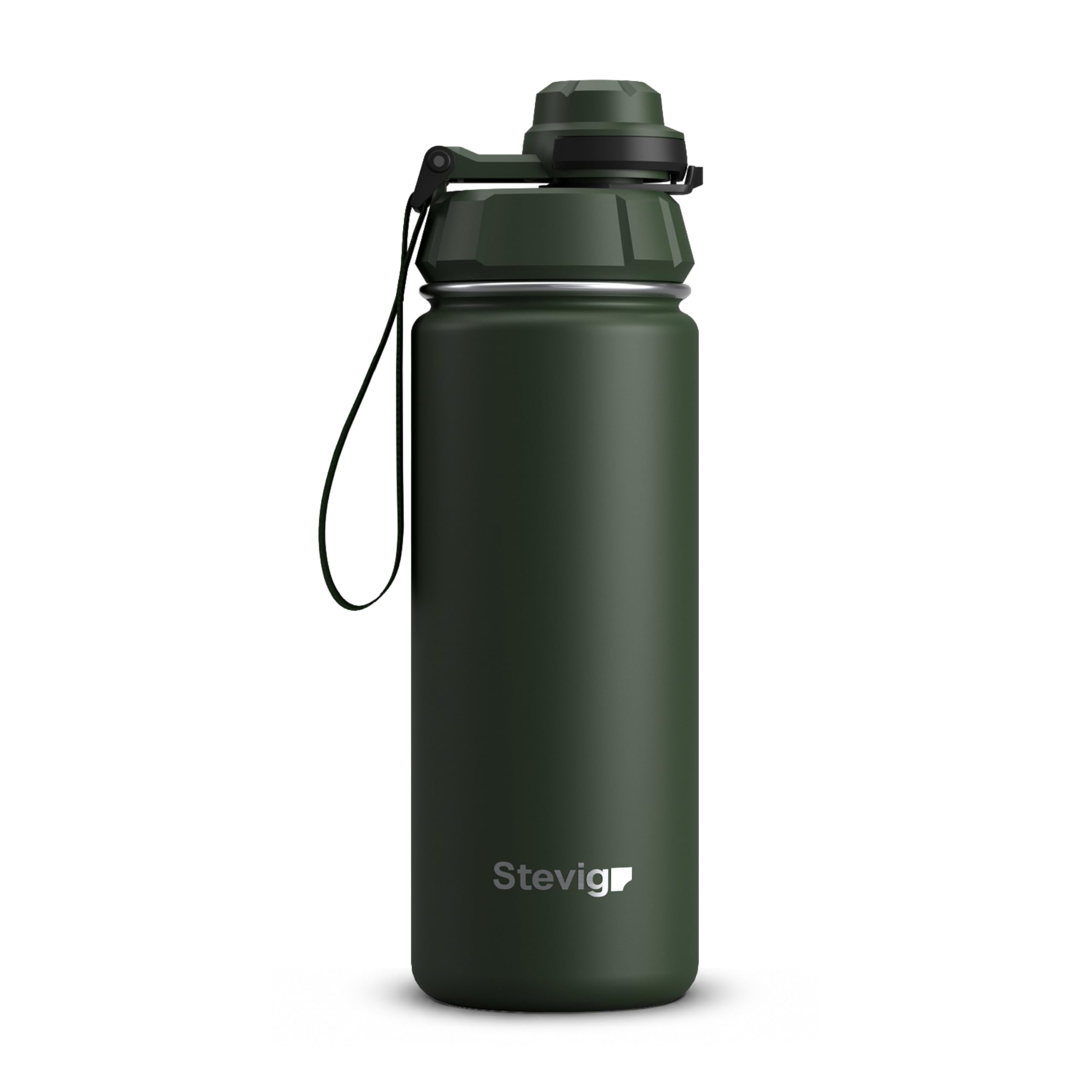 1 Hand Slide Lock Leak-proof | 17 oz | Insulated Vacuum Flask Stainless Steel Sport Water Bottle - Green ST-208