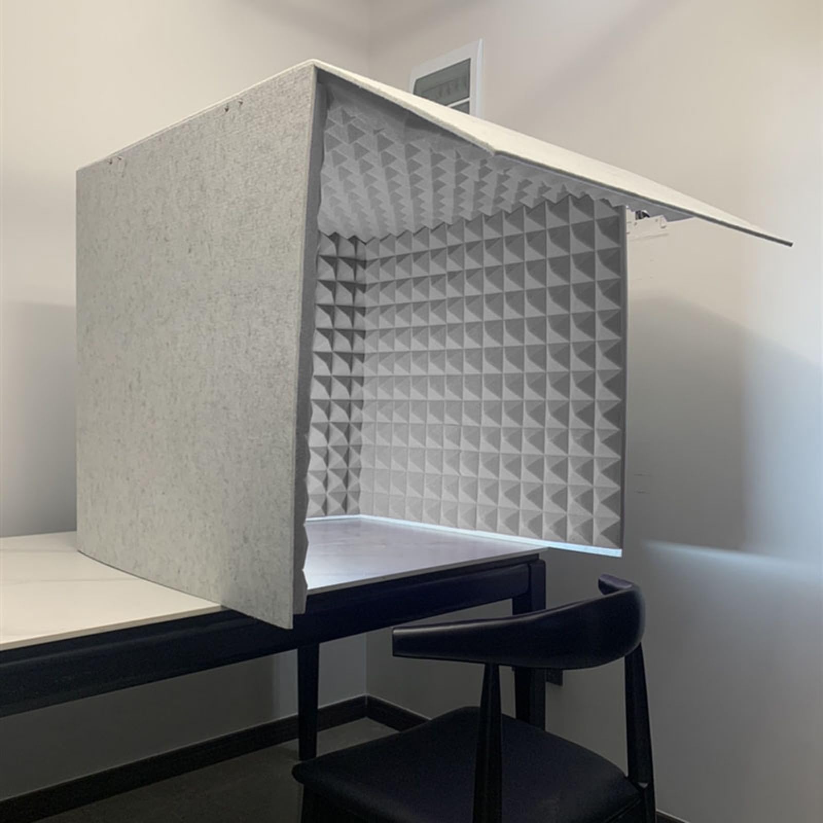 Domowe studio dźwiękoszczelne pudełko przenośne studio nagraniowe osłona izolacyjna mikrofonu do domowego biura (szara 80 * 80 * 80 cm)