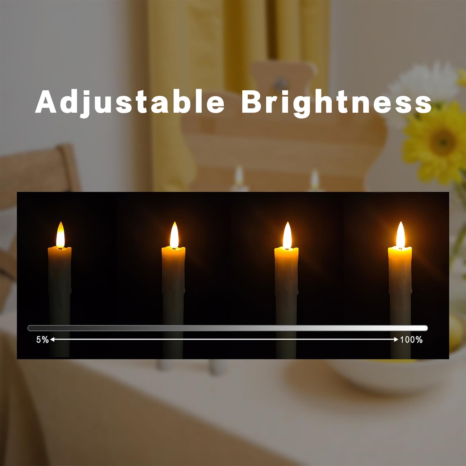 Flameless Taper Candles with Remote, 6.7 Inch Short Taper Candles Battery Operated with Flickering 3D Flame, Led Candle Sticks Safe for Windowsill Wedding Home Christmas Decor, Ivory, Set of 6