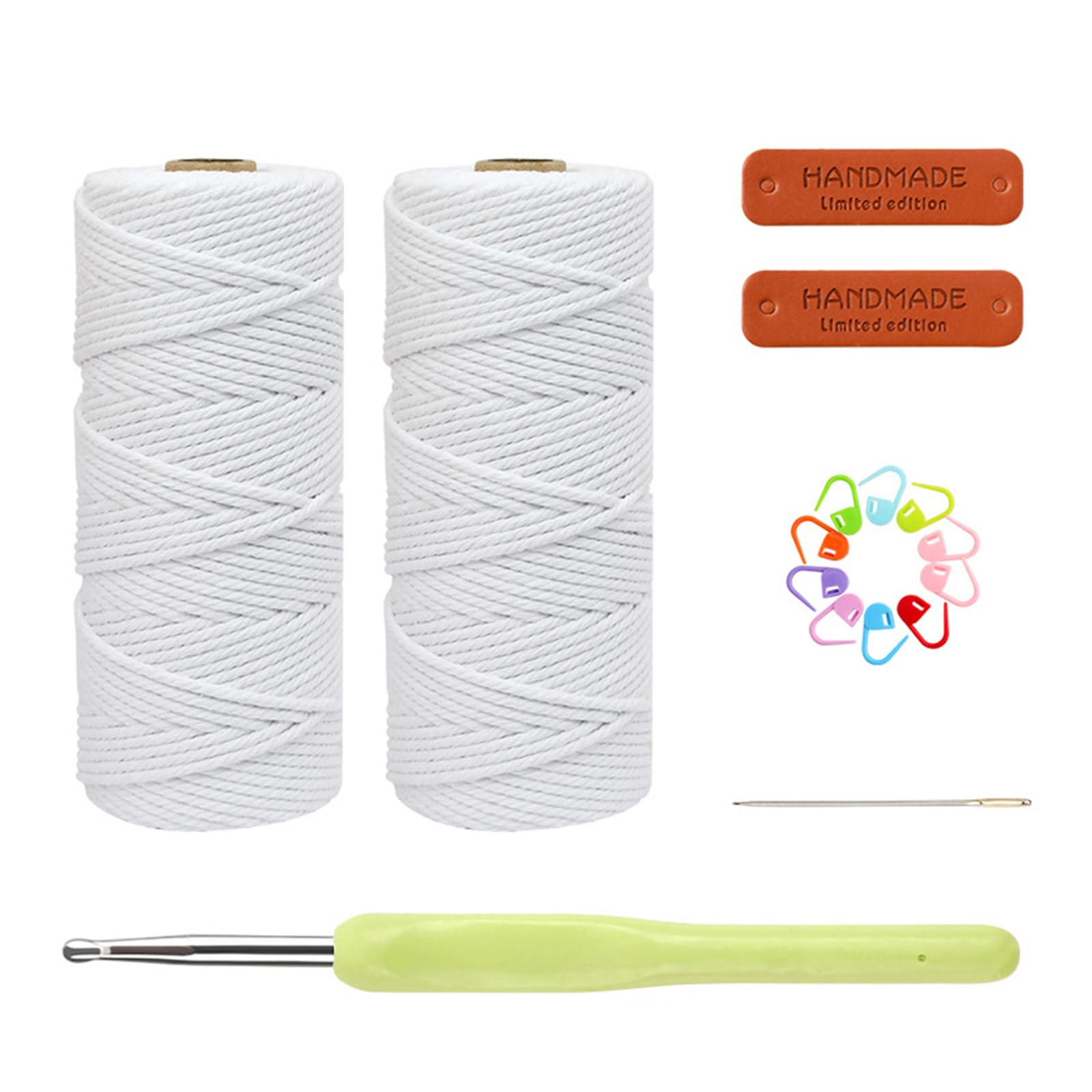 carotoe Basket Weaving Set with Cotton Yarn Hook Needle and Instructions for Beginner Crafting Decorative Organiser Cotton Knitting Set