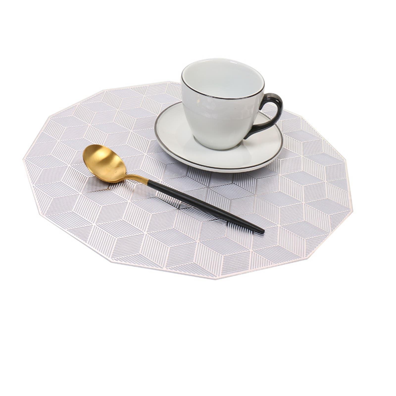 Set de table argent moderne KnSam pour sublimer vos dîners - Lot de 8 en PVC 38cm