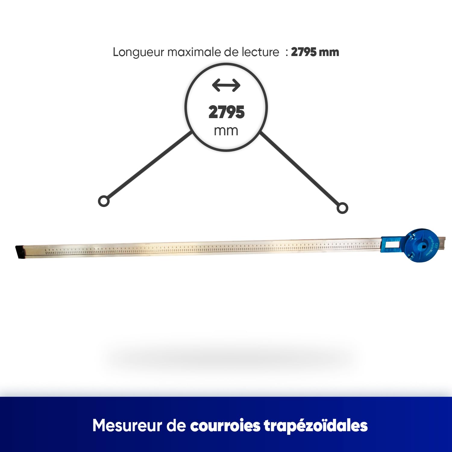GREENSTAR - Misura cinghia - Per cinghia trapezoidale da 10/13/16 mm e tipi A,B, 3L, 4L, 5L da 14" a 100"
