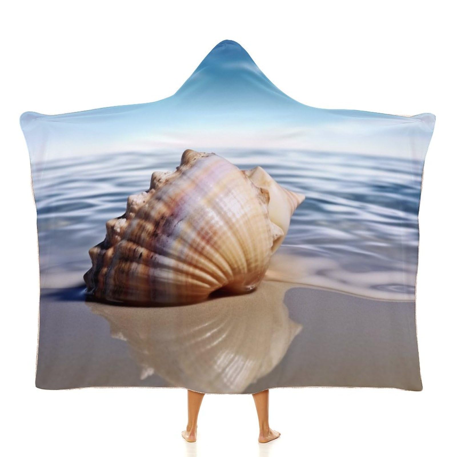 Cape à capuche imprimée coquillage anti-courants d'air canapé bureau