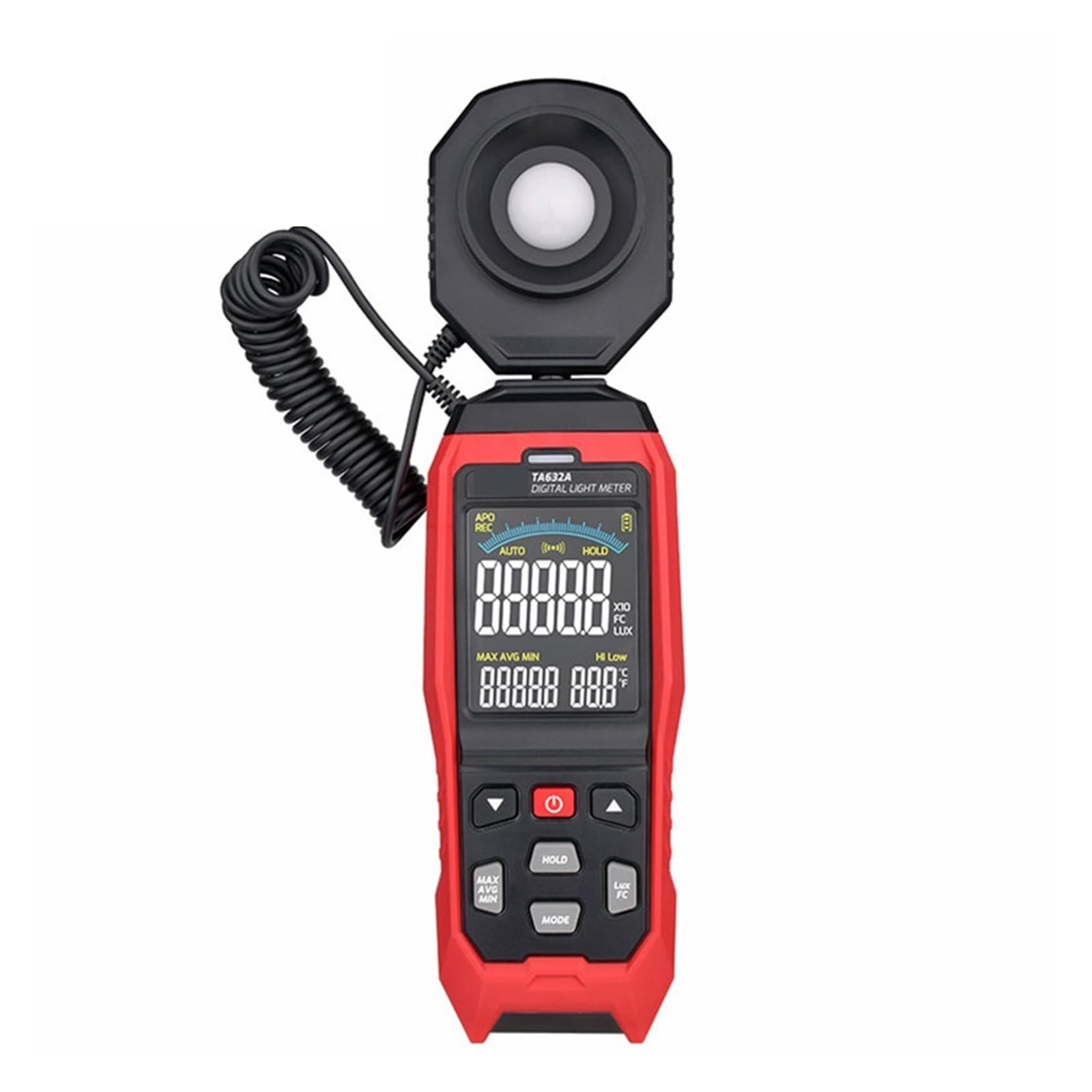 Medidor de luz Digital fotografía luxómetro sonda Desmontable iluminómetro Lux/FC fotómetro probador Herramientas de medición Medir el Brillo(632A)