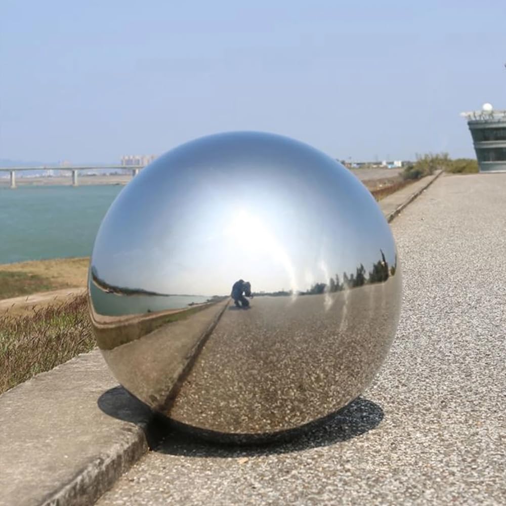 Cqcqc One Color Gazing Balls Stainless Steel Mirror Sphere Hollow Ball Large Home Garden Ornament Decoration(25Cm)